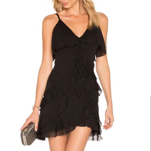Alice + Olivia Dresses & Skirts - Alice + Olivia Lavinia Ruffled Dress Black Lined 8